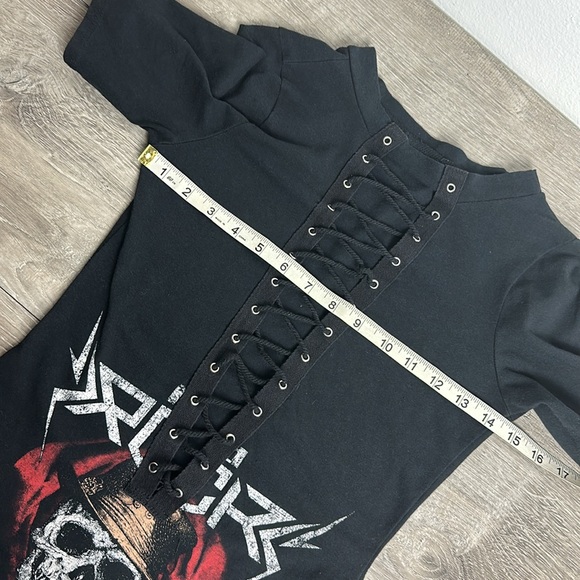 Metal Chicks Do It Better Black Body Con Rocker Dress Small - Picture 6 of 7